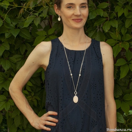 Серьги Fiore Luna, ROSE QUARTZ